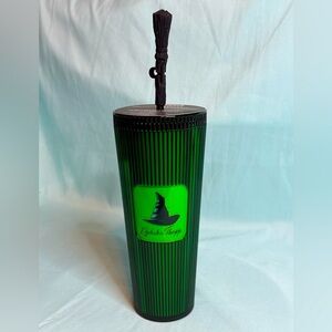 Starbucks Wicked Elphaba Thropp Tumbler with Broom Straw Cap/Cover